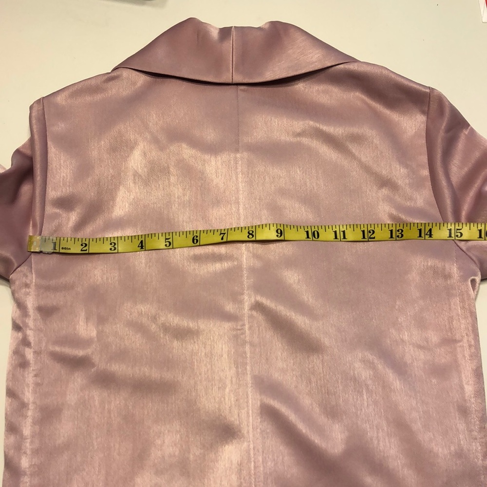 Pink satin long blazer coat - Picture 8 of 8